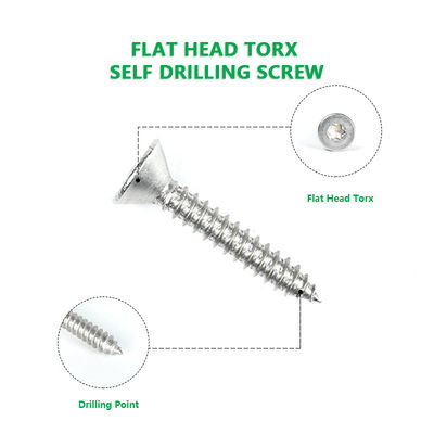 シンプル・フィニッシュ トルックス・フラット・カウンター・シンク セルフ・タッピング・スクリュー 316 ステンレス・スチール