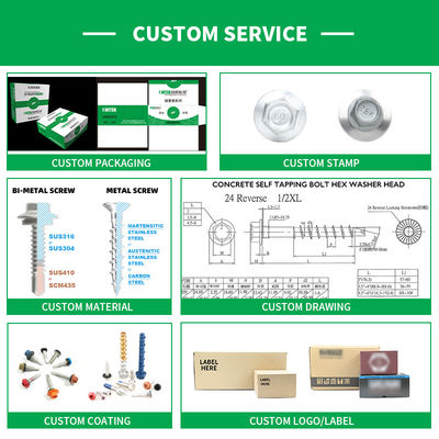 セルフアンカーボルト M6 コンクリート壁と軽量鋼の固定のための75mmヘックスヘッド