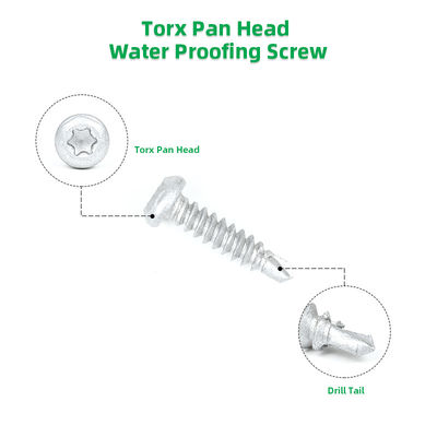 亜鉛合金でコーティングされた自己タッピングスクリュー 6.3x25 屋根膜のための支払い期間 T/T